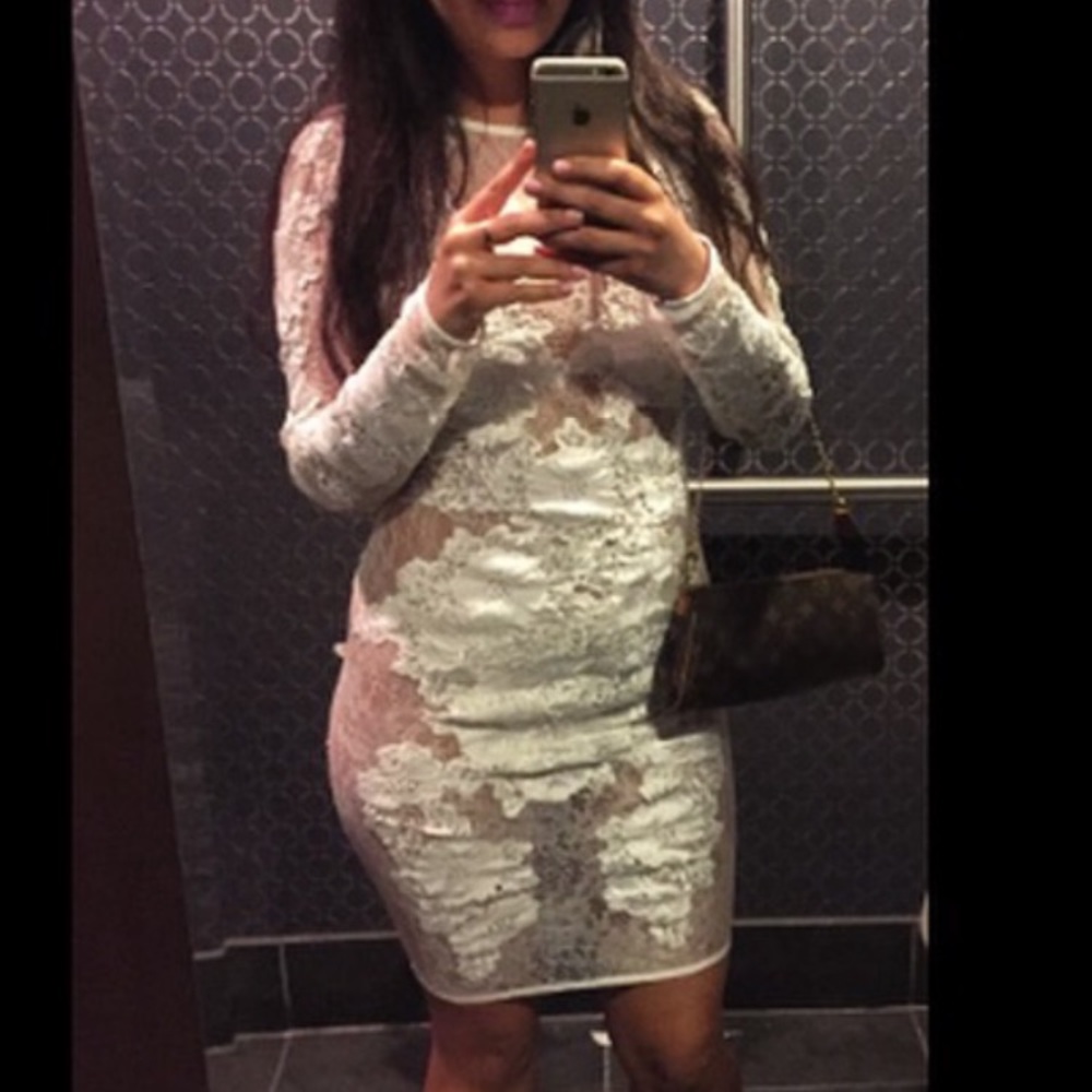 Celeb boutique white lace dress